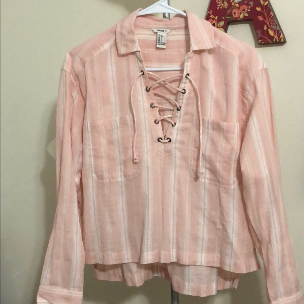 Stylish pink and white blouse